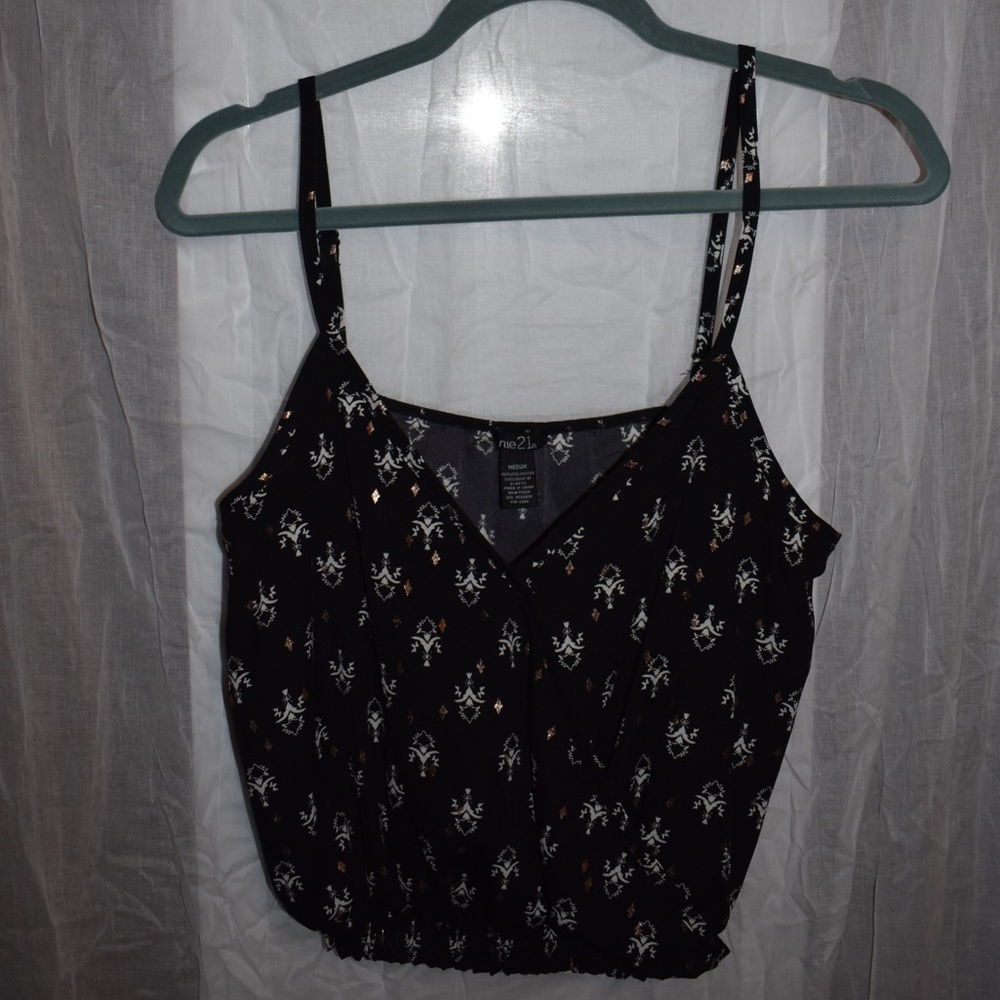 Black/White/Gold Fleur-De-Lis Top